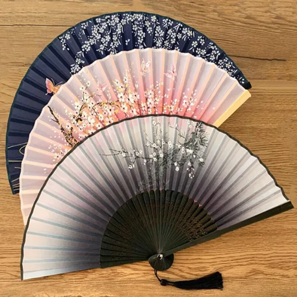 Nuevo Ventilador Plegable De Seda Estilo Vintage