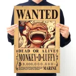 Anime-Luffy-Gear-5-One-Piece-Bounty-Wanted-Posters-4-Emperadores-Law-Kid-Figures-Vintage-Living-1.Webp