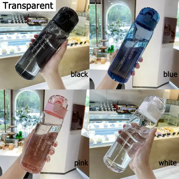 Botella De Agua Deportiva Transparente De Alta Calidad