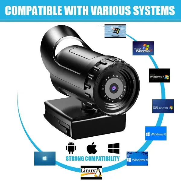 Imagen Del Producto Cámaras Web En 4K Eficaz Con Control De Enfoque Pc | Compra Online En Tiendafiable