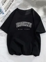Innovador Camiseta Estampada Con Letras De Brooklyn