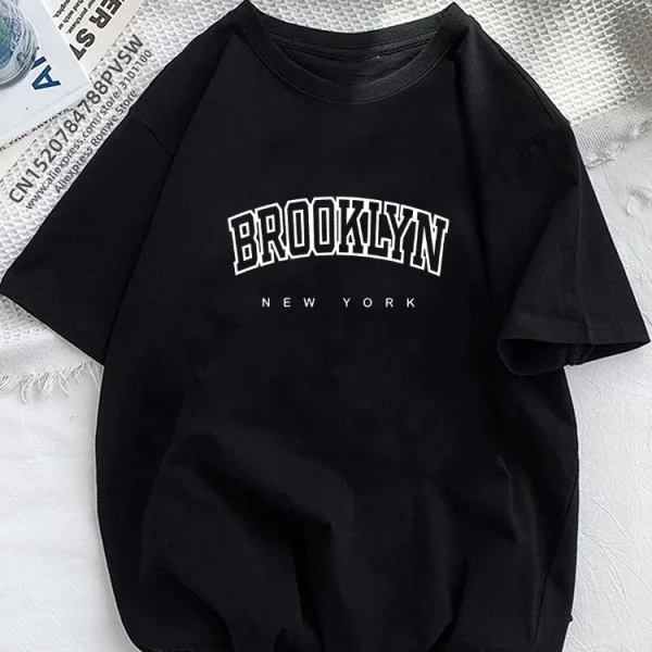 Innovador Camiseta Estampada con Letras de Brooklyn