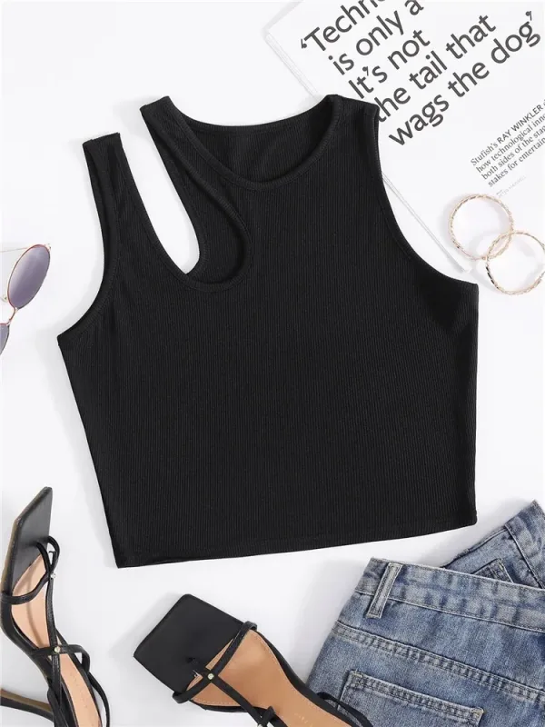 Imagen Del Producto Espléndido Camiseta Sin Mangas De Punto De Canalé Para Mujer | Compra Online En Tiendafiable