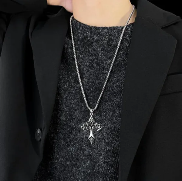 Imagen Del Producto Auténtico Collar Gótico Con Colgante De Cruz Unisex | Compra Online En Tiendafiable