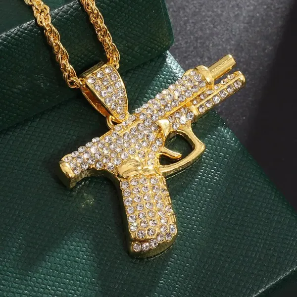 Imagen Del Producto Brillante Collar Elegante Con Colgante En Forma De Pistola | Compra Online En Tiendafiable