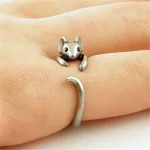 Huitan-Anillo-Abierto-Con-Forma-De-Rat-N-Para-Mujer-Color-Plateado-Antiguo-Accesorios-De-Dedo-1.Webp