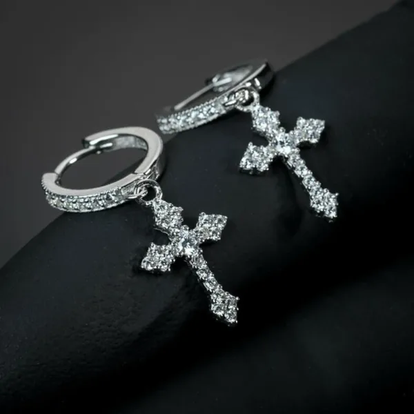 Calidad En Aretes De Gota Con Forma De Cruz Para Mujer