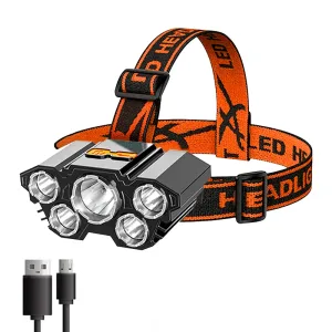 Imagen del producto Linterna Frontal Recargable de 5 LED Ingenioso y Potente | Compra online en Tiendafiable