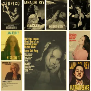 Afiches Retro Lizzy Deluxe de Lana Del Rey: Brillante y Fascinante