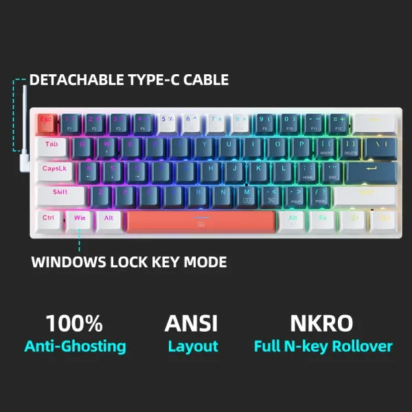 Imagen del producto Hermoso Teclado para Juegos Mecánico Machenike | Compra online en Tiendafiable