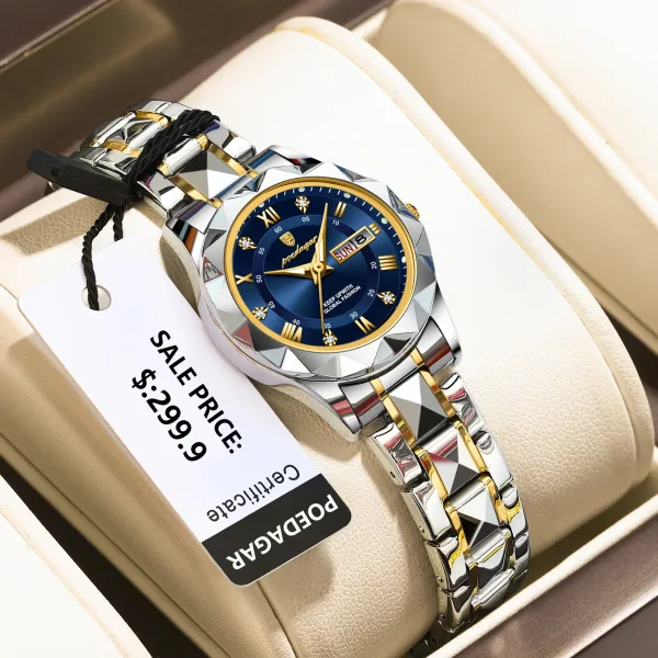 Imagen Del Producto Reloj Luminoso De Lujo Para Mujer Con Pulsera De Acero | Compra Online En Tiendafiable