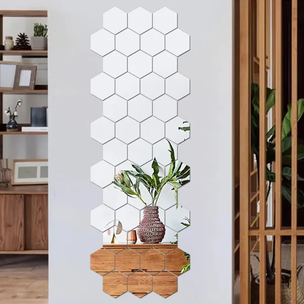 Imagen Del Producto Irresistible Adhesivos De Pared De Espejo Hexagonales | Compra Online En Tiendafiable