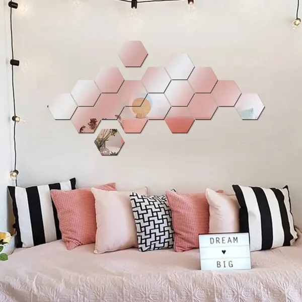 Imagen Del Producto Irresistible Adhesivos De Pared De Espejo Hexagonales | Compra Online En Tiendafiable