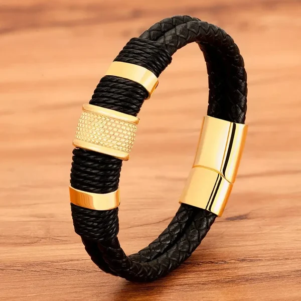 Brazalete De Cuero Brillante Y Asombroso