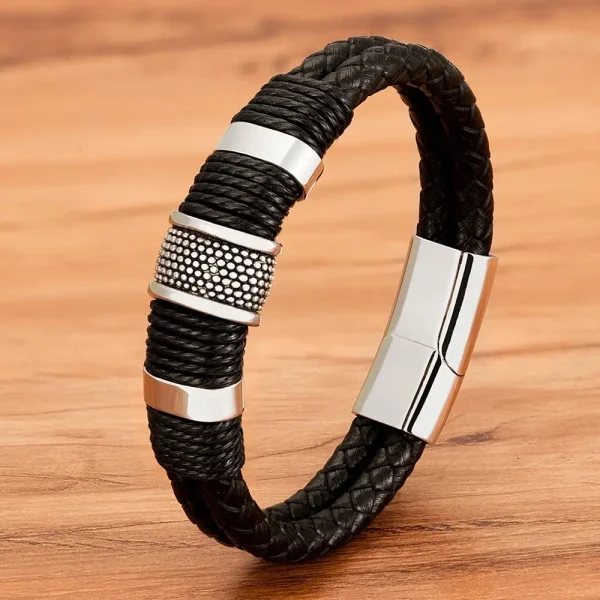 Brazalete De Cuero Brillante Y Asombroso