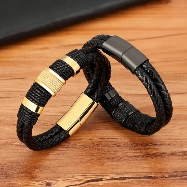 Brazalete De Cuero Brillante Y Asombroso