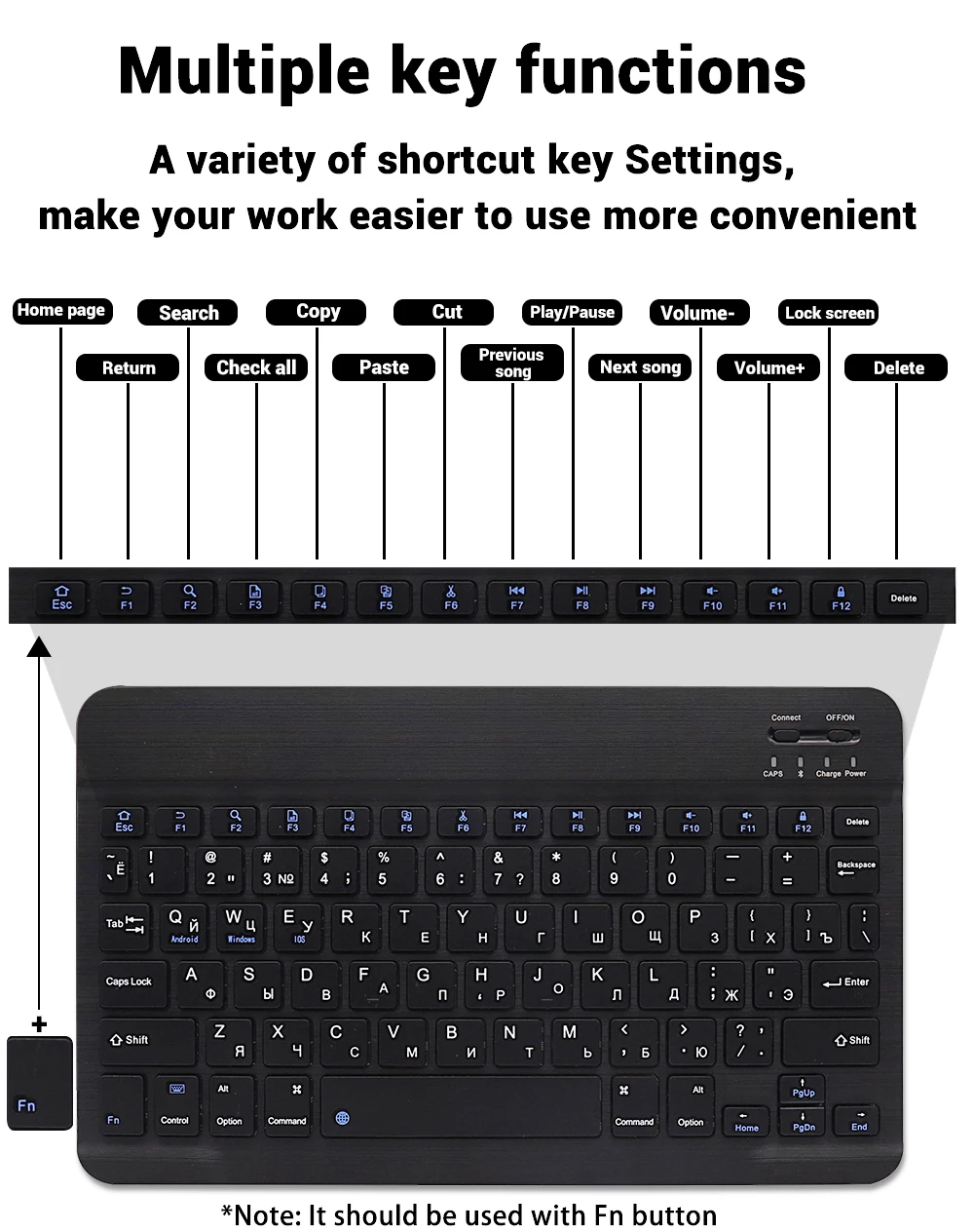 Fenomenal Teclado Inalámbrico Bluetooth Para Tabletas Fenomenal Teclado Inalámbrico Bluetooth Para Tabletas