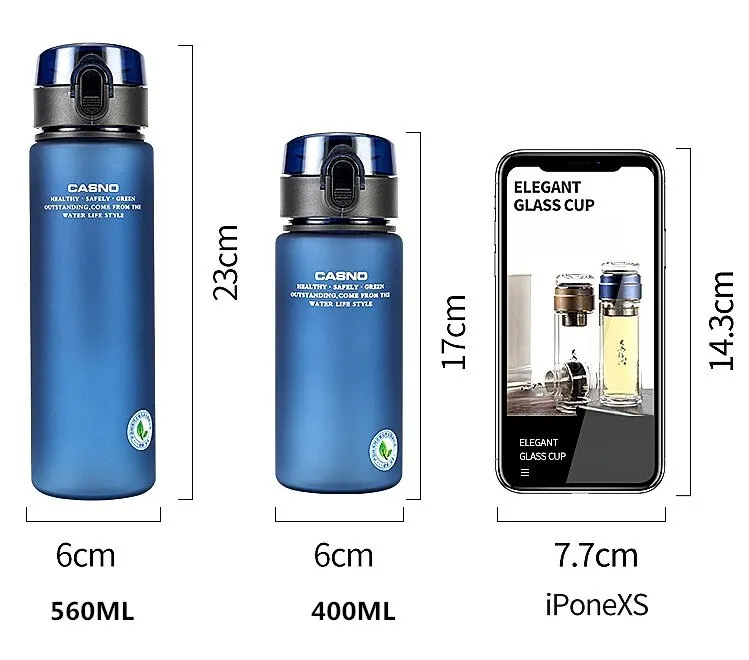 Nuevo Botella de Agua Esmerilada Portátil