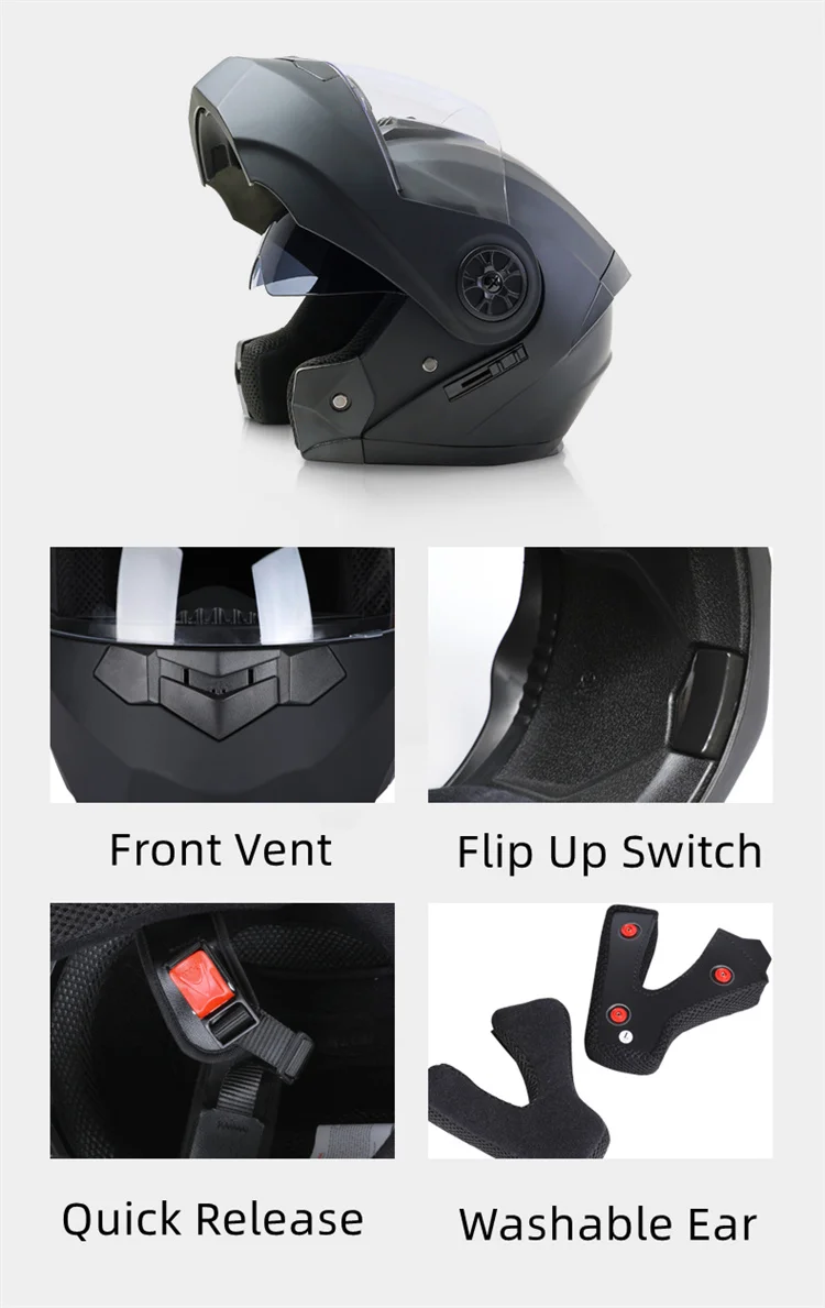 Casco De Motocicleta Plegable, Auténtico Y Seguro