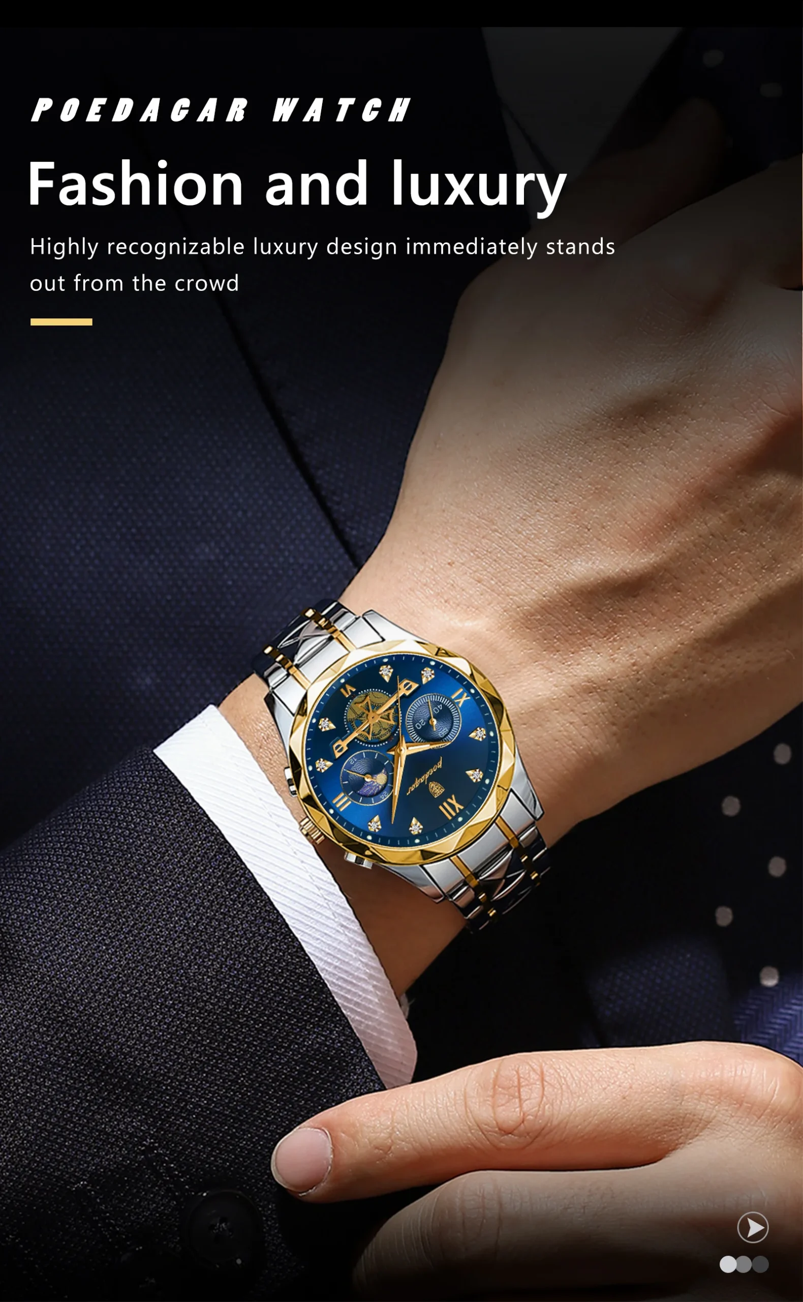 Fabuloso Reloj De Acero Inoxidable Elegante Para Hombres