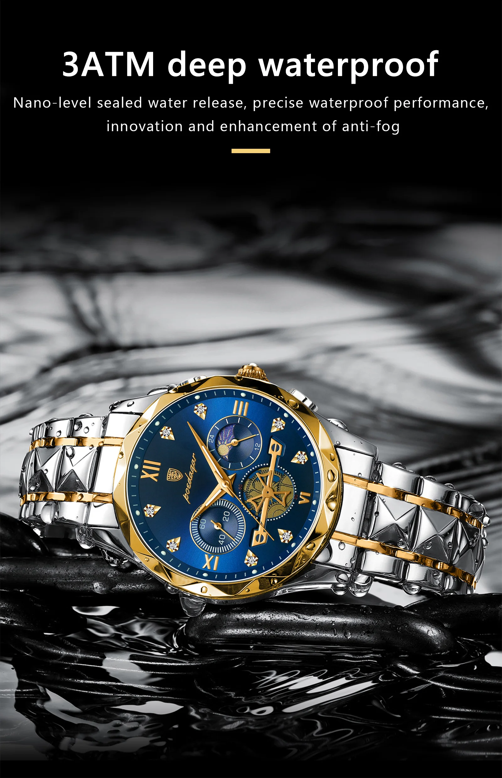 Fabuloso Reloj De Acero Inoxidable Elegante Para Hombres