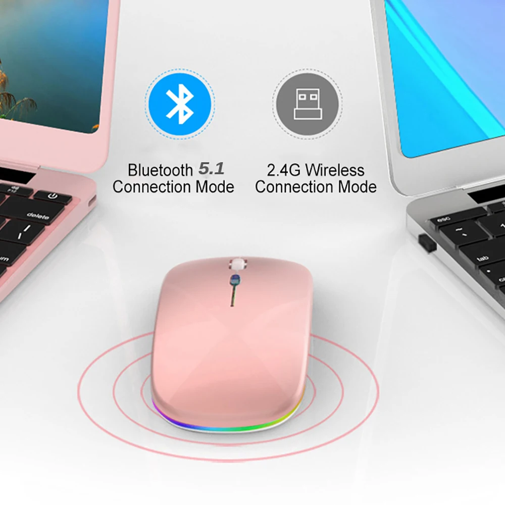 Eficaz Ratón Inalámbrico Recargable Con Retroiluminación
