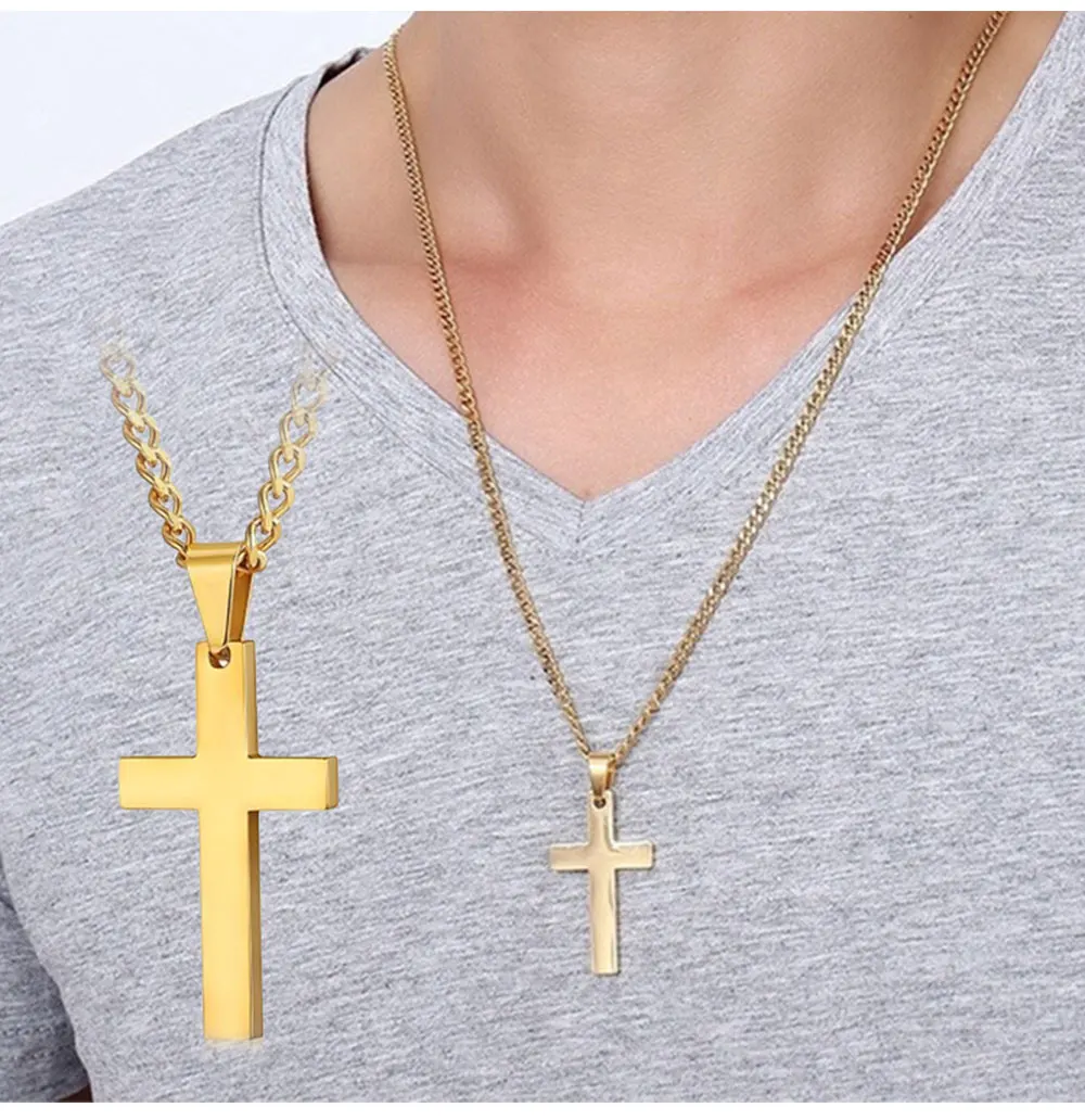 Extraordinario Collar De Cruz De Acero Inoxidable Extraordinario Collar De Cruz De Acero Inoxidable