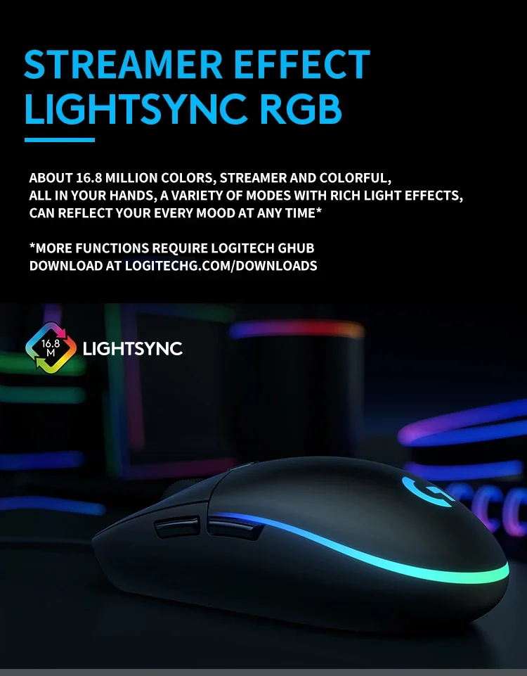 Ratón Ergonómico Para Juegos Fascinante Logitech G102 Ratón Ergonómico Para Juegos Fascinante Logitech G102