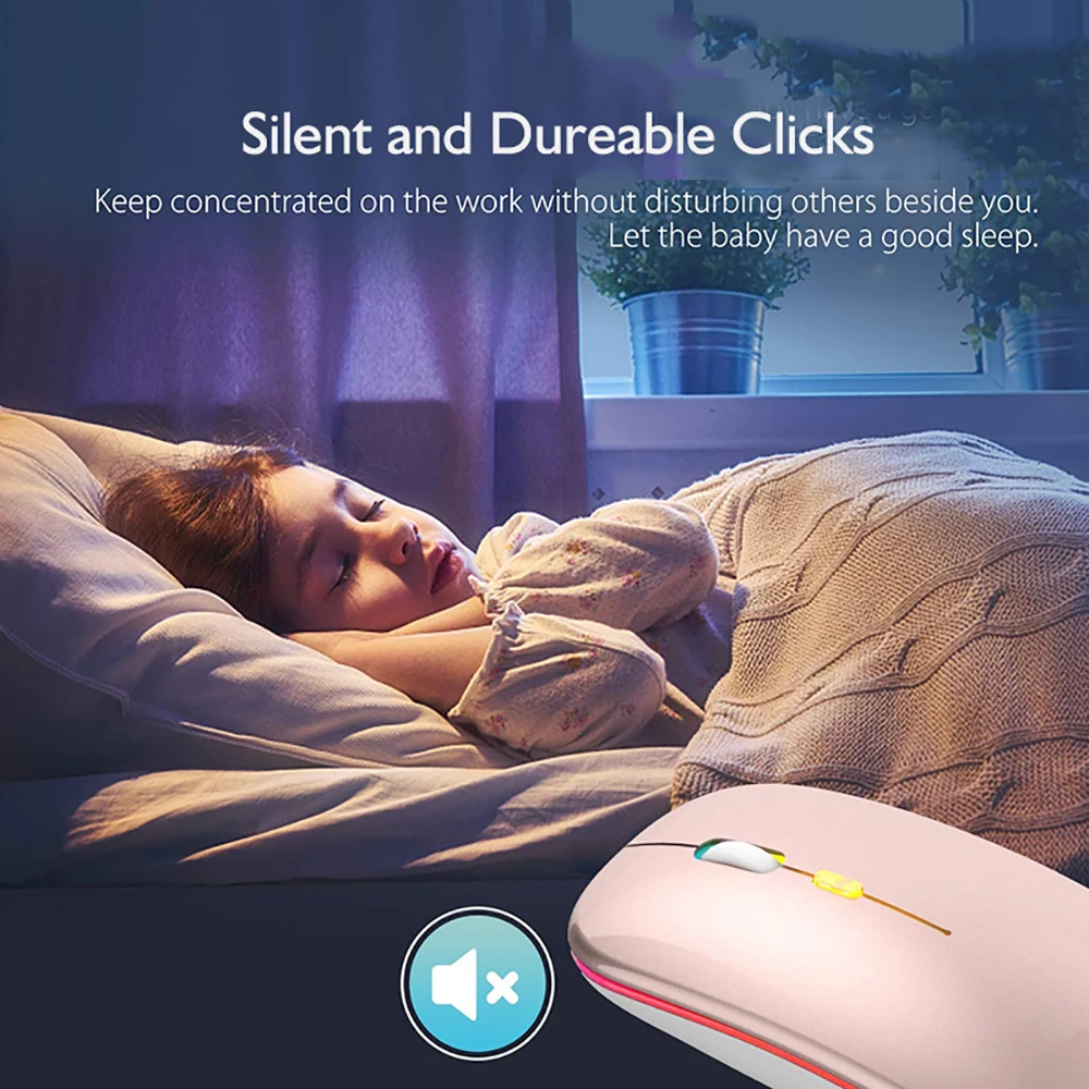 Eficaz Ratón Inalámbrico Recargable Con Retroiluminación