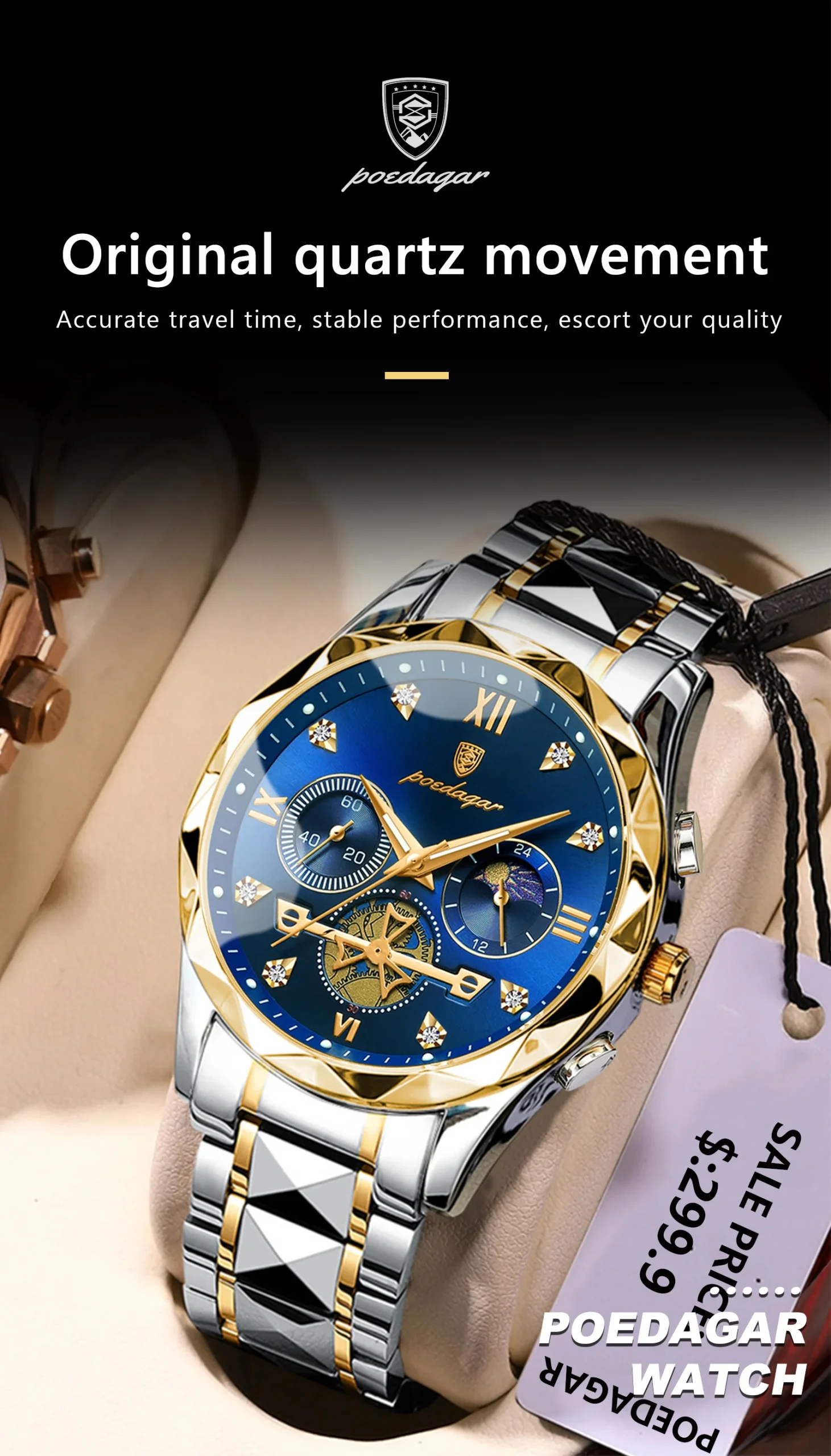 Fabuloso Reloj De Acero Inoxidable Elegante Para Hombres