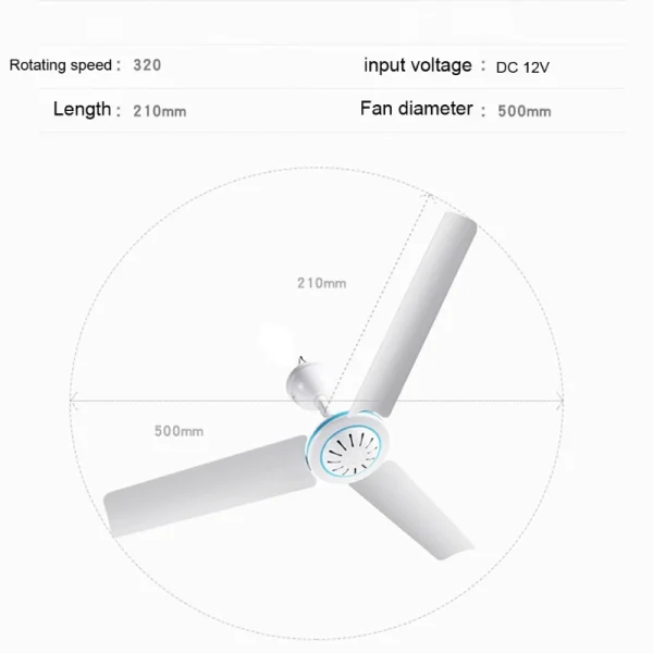 Ventilador De Techo W8Kc 12V De Lujo Y Eficiente