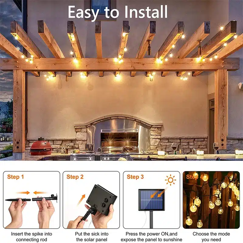 Brillante Cadena De Iluminación Solar Led
