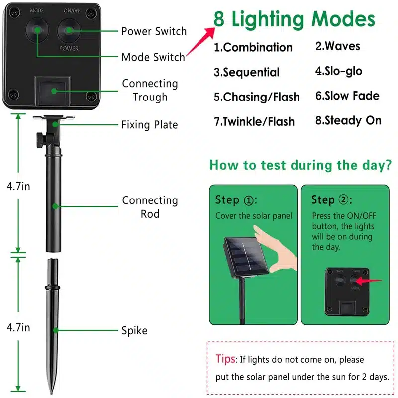 Brillante Cadena De Iluminación Solar Led