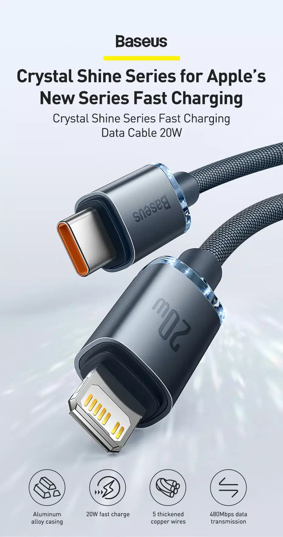 Cable Usb De Alata Calidad Tipo C De 20W Baseus Cable Usb De Alata Calidad Tipo C De 20W Baseus