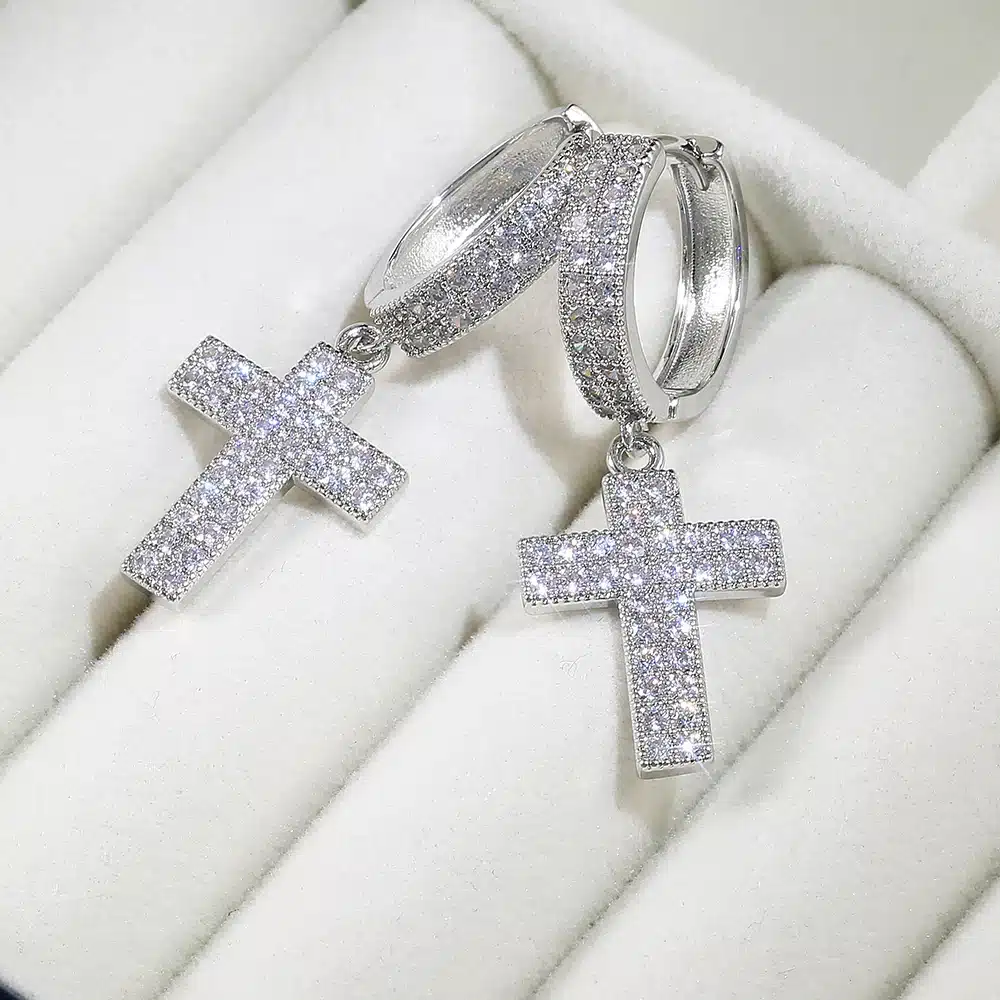 Calidad En Aretes De Gota Con Forma De Cruz Para Mujer Calidad En Aretes De Gota Con Forma De Cruz Para Mujer