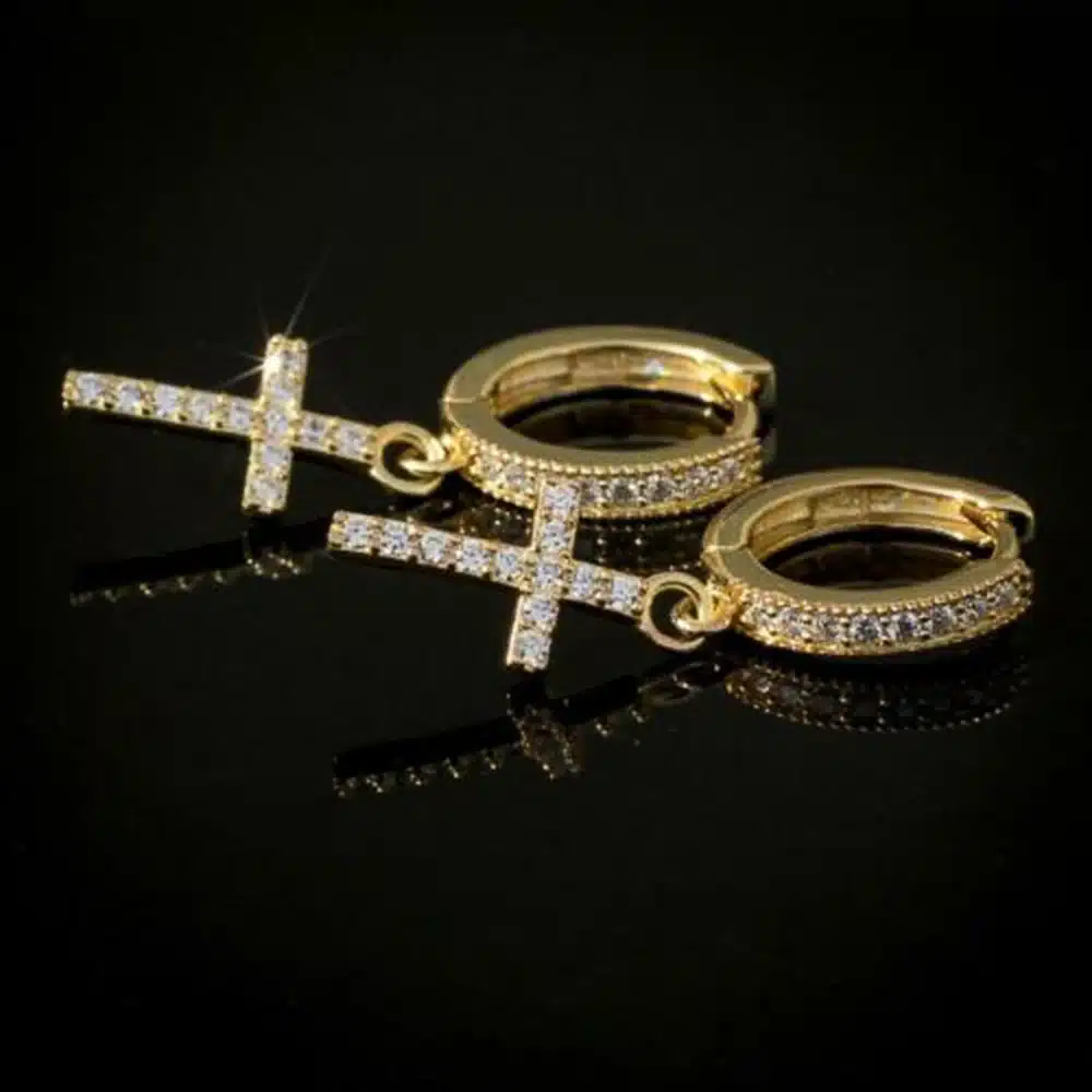 Calidad En Aretes De Gota Con Forma De Cruz Para Mujer Calidad En Aretes De Gota Con Forma De Cruz Para Mujer