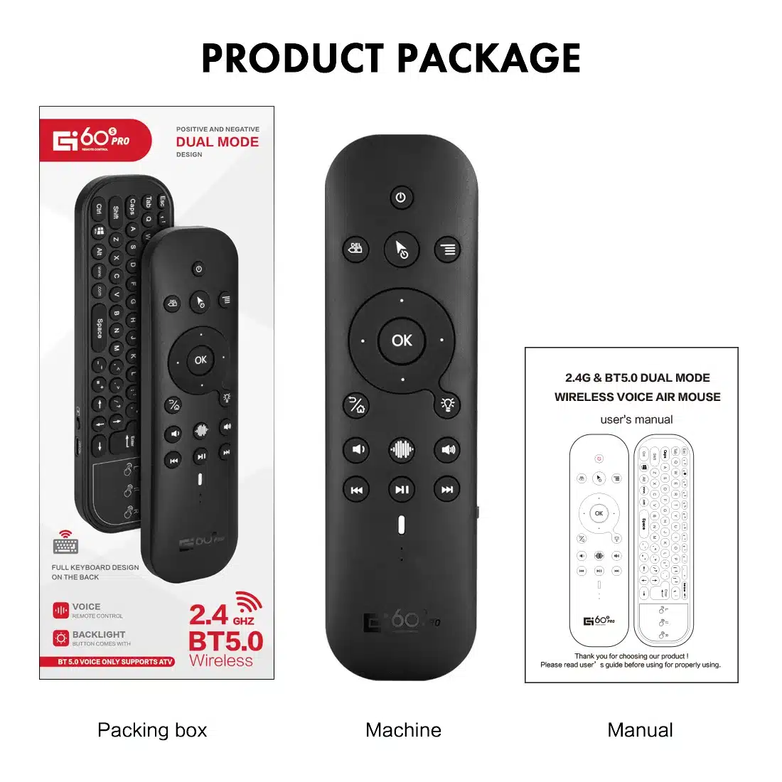 Eficaz Mando A Distancia G60S Pro Bt Inalámbrico Por Voz Eficaz Mando A Distancia G60S Pro Bt Inalámbrico Por Voz