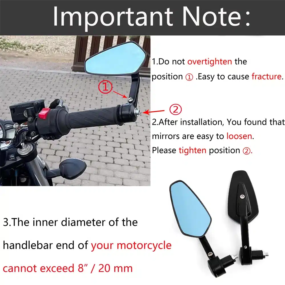 Espejos laterales antirreflejo para motocicletas: Innovador