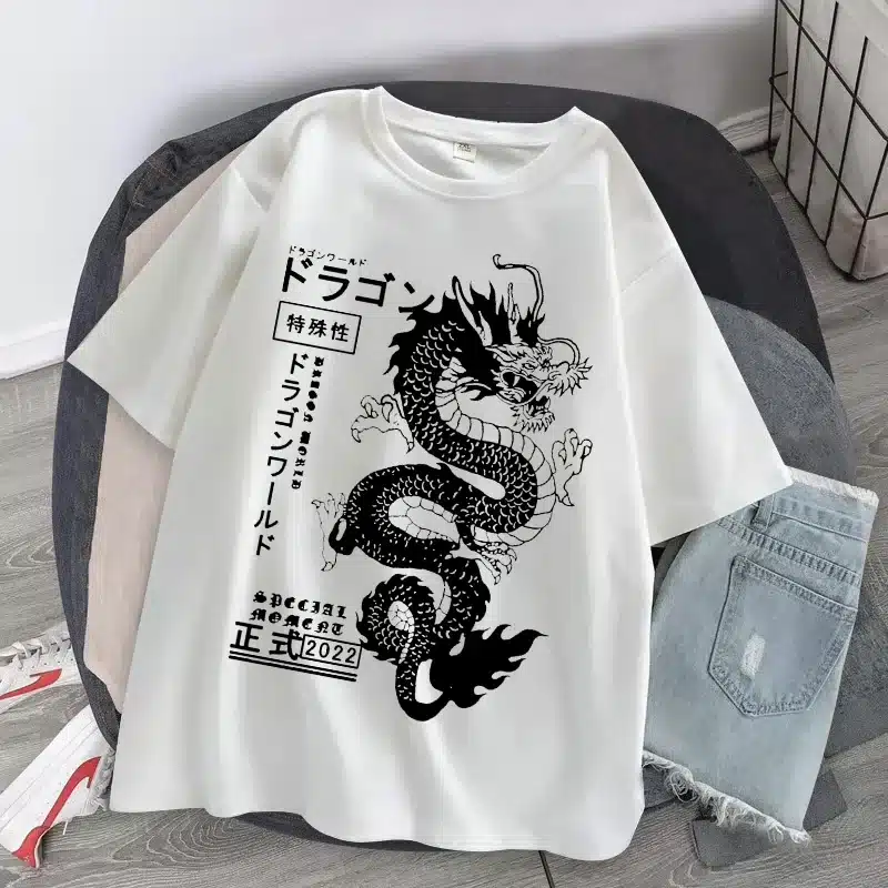 Fascinante Camiseta para Mujer con Estampado de Dragón