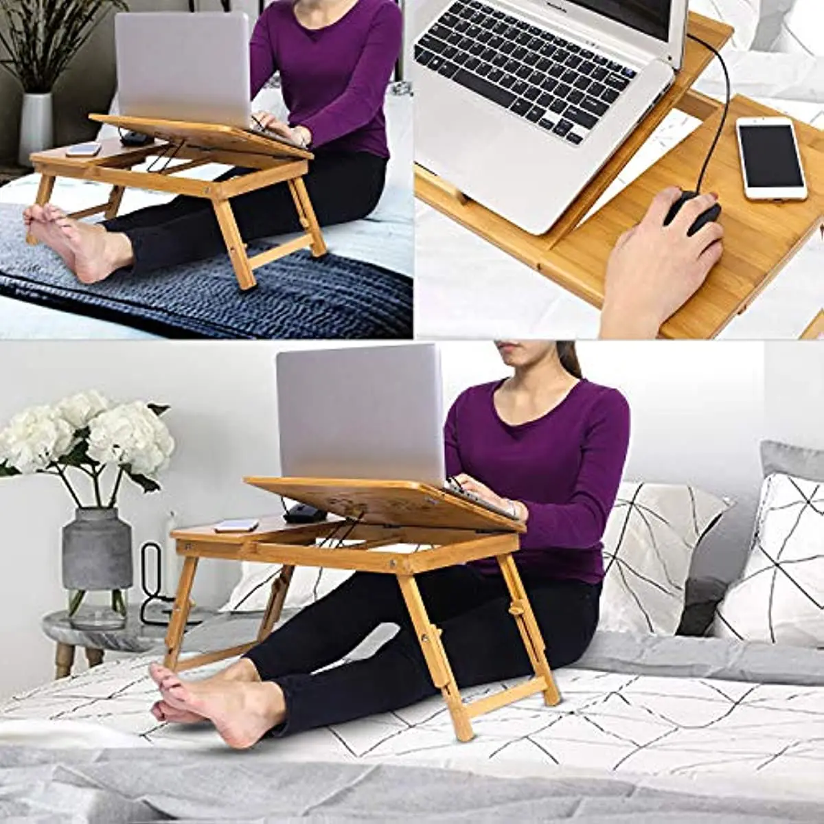 Fascinante Mesita de Portátil flexible de uso transportable