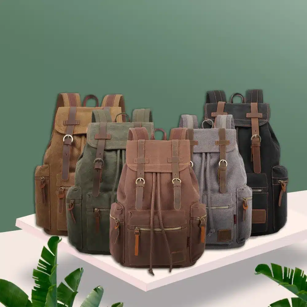 Fascinante Mochilas de tela vintage para hombres y mujeres