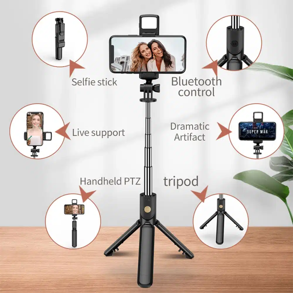 Innovador Trípode Inalámbrico Con Luz Para Selfies Innovador Trípode Inalámbrico Con Luz Para Selfies