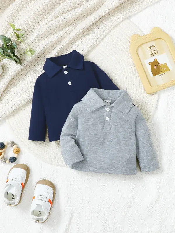 Imagen Del Producto Perfecto Polo De Manga Larga Simple Para Niños | Compra Online En Tiendafiable