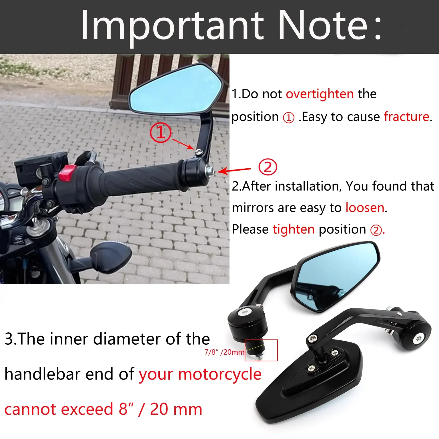Espejos laterales antirreflejo para motocicletas: Innovador - Imagen 4