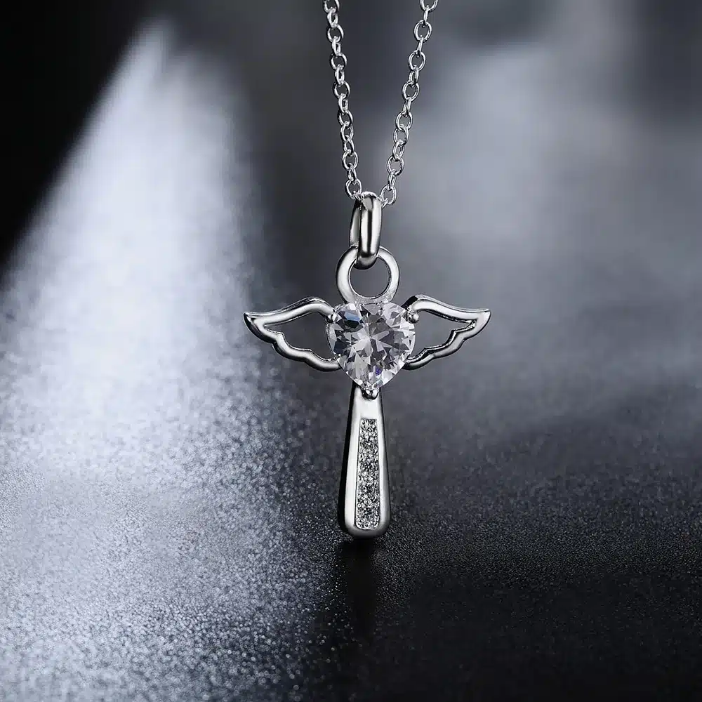 Lujo Collar Elegante Para Mujer Chapado En Plata