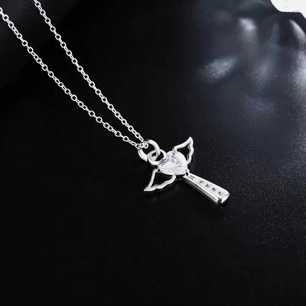 Lujo Collar Elegante Para Mujer Chapado En Plata