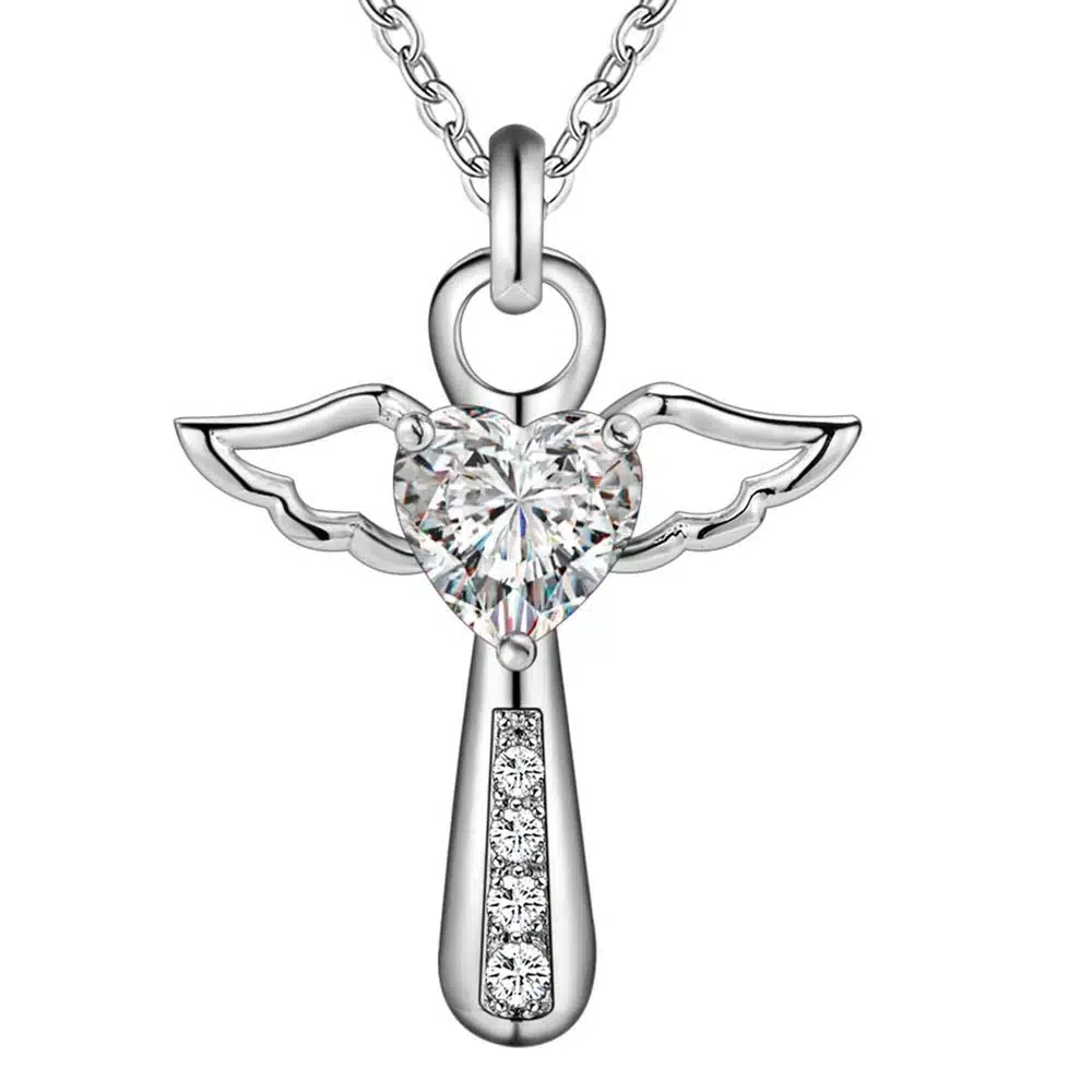 Lujo Collar Elegante Para Mujer Chapado En Plata
