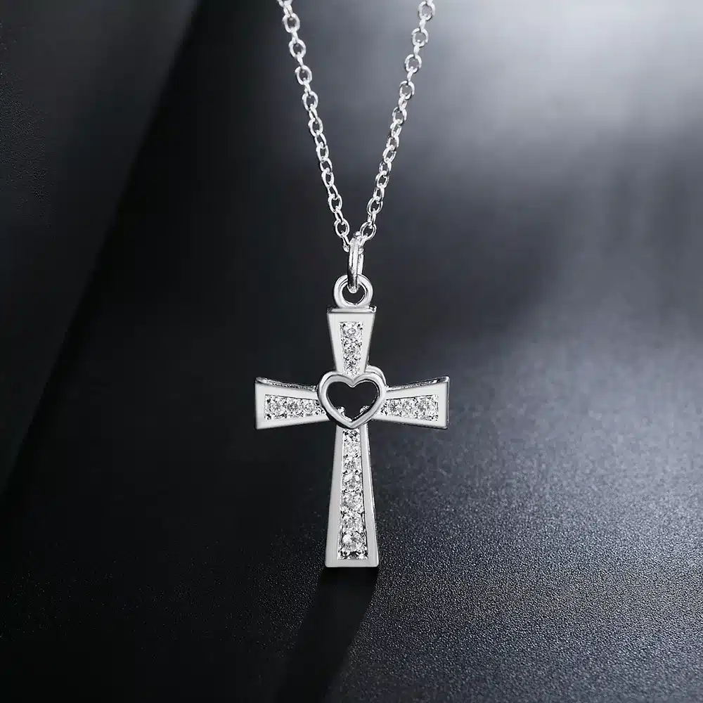Lujo Collar Elegante Para Mujer Chapado En Plata