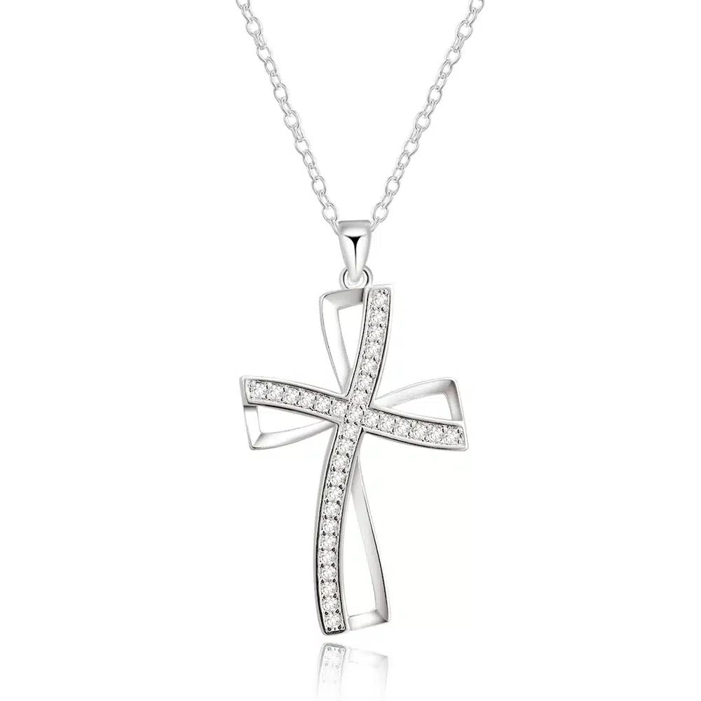 Lujo Collar Elegante Para Mujer Chapado En Plata
