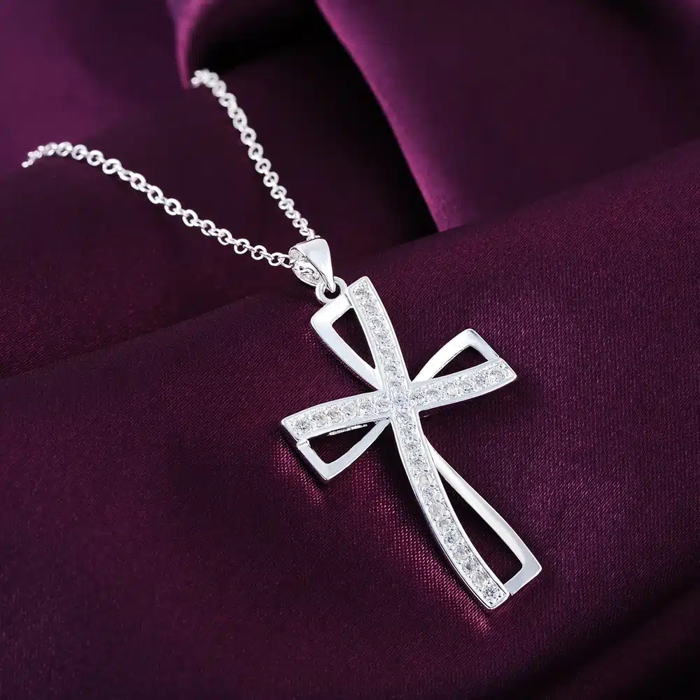 Lujo Collar Elegante Para Mujer Chapado En Plata